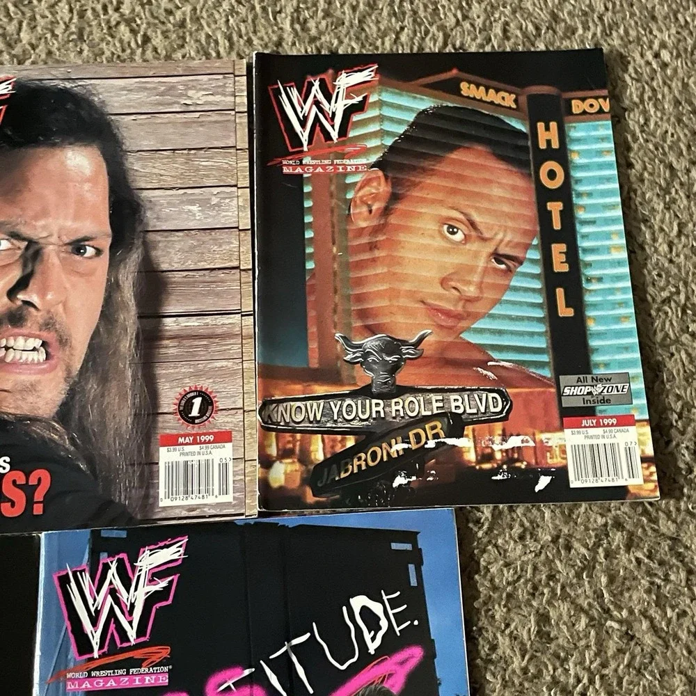 Vintage 1999 WWF Magazine Lot 5 Triple H Rock Edge Christian Mr Ass Wrestling